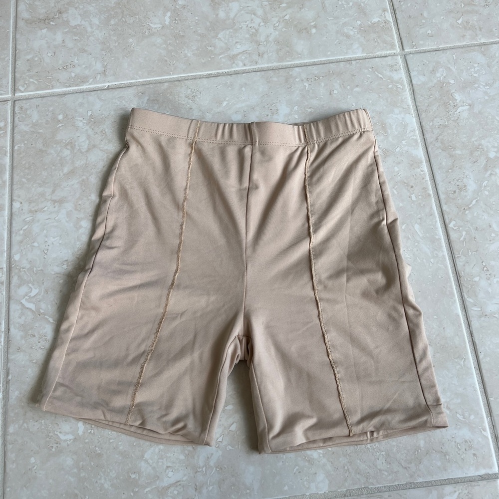 Beige Nude Spandex Biker Shorts